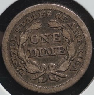 1853 Seated Liberty Silver One Dime 10C Coin 2
