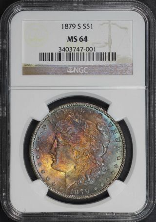 1879 - S Morgan Dollar Ngc Ms - 64 Golden Sunrise Toning - 182797