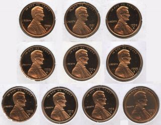 1990 - 1999 Lincoln Memorial Proof Cent Penny Set - San Francisco - Bc896