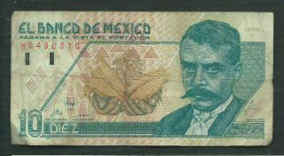 Mexico 1992 10 Nuevos Pesos P 99 Circulated
