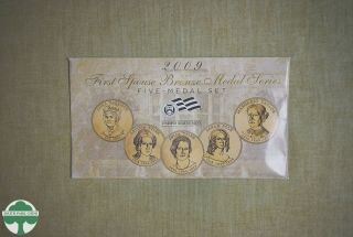 Partial 2009 1st Spouse Bronze Medal Series 5 - Medal Set W/ Envelope - U.  S.