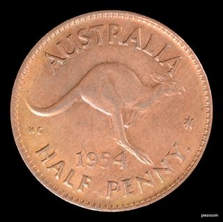 Australia Half Penny 1954 B300
