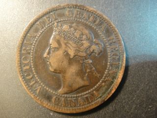 1898 - H Canada Queen Victoria Bronze Large Cent.  Better Date.  Very Fine - Xf