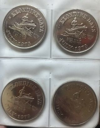 Complete Set Of 4 Canada Edmonton Klondike Days 1973 Gold Panning Dollars