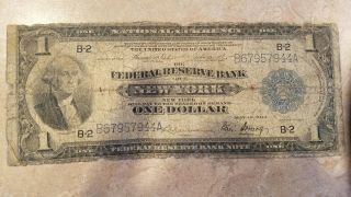 1918 $1 One Dollar Frbn Federal Reserve Bank Note ☆new York☆