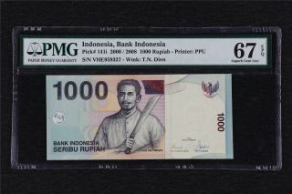 2000/2008 Indonesia Bank Indonesia 1000 Rupiah Pick 141i Pmg 67 Epq Gem Unc