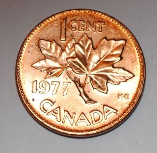 1977 1 Cent Canada Copper Uncirculated Canadian Penny