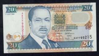 Kenya 20 Shillings 1995 Aa Pick 32 Unc.