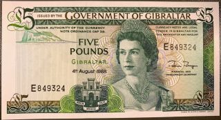 Gibraltar - Government Of Gibraltar 5 Pounds 1988 Unc
