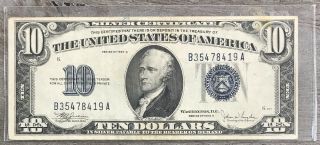 Series 1934 C $10 Ten Dollar Silver Certificate Note Fr - 1704 V43