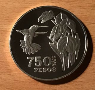 Colombia - 750 Pesos 1978 Km 265 35,  00/0,  925 Silver Proof With Certificate