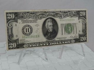 Series 1928 B $20 Twenty Dollar Federal Reserve Note Frn H St Louis 1928b P0166