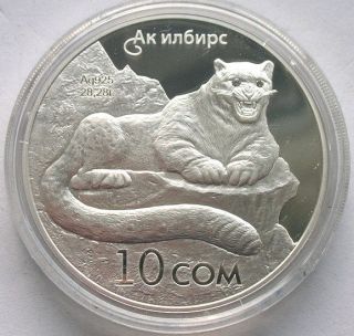 Kyrgyzstan 2012 Tiger 10 Som Silver Coin,  Proof