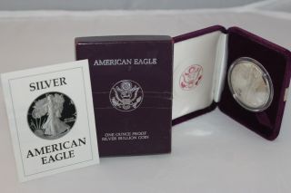 1987 - S Proof Silver American Eagle Box & Papers