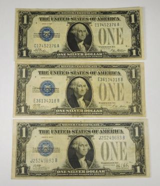 1928,  1928a,  1928b $1 Silver Certificates - Funny Back Notes