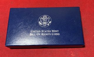 1993 Bill of Rights Commemorative 2pc Proof Silver Dollar & Half & 5