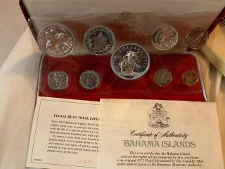 1972 Commonwealth Of The Bahamas Franklin 9 Coin Proof Set