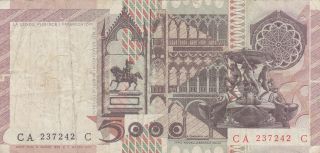 5000 LIRE FINE - BANKNOTE FROM ITALY 1980 PICK - 105 2