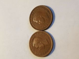 Canada 1 Cent 1937 and 1938 George VI Canadian Penny Copper Coin 2