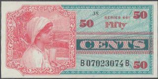 Us Mpc 50 Cents Note Series 661 Unc
