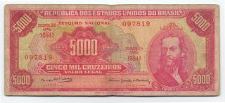 Brazil 5000 Cruzeiros 1963,  P - 182