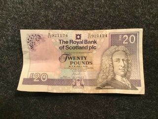 Royal Bank Of Scotland 20 Pounds Note