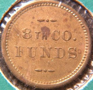 U.  S.  Military 5¢ Token,  8th Co.  Funds,  Fort Winfield Scott,  California (ca1770)