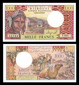 Djibouti 1000 1,  000 Francs Nd (1979 - 1988) P 37 Camel Unc