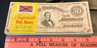 Vintage Whitman Publishing Confederate Play Money 86 Toy Dollars Fake