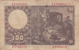 100 PESETAS VG BANKNOTE FROM SPAIN 1948 PICK - 137 2