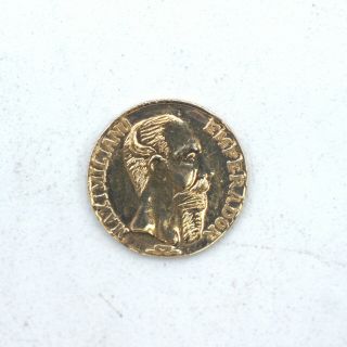 1865 Miniature Solid Gold Coin,  MAXIMILIANO EMPEROR IMPERIO MEXICANO 2