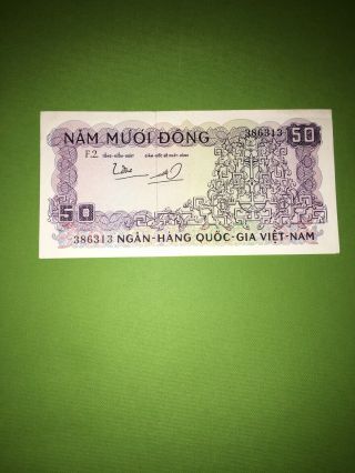 Ngan - Hang Quoc - Gia Viet - Nam Banknote South Vietnam 1966 50 Dong