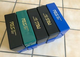10 Pcgs Blue Boxes With Snap On Lid Each Hold 20 Certified Slab Coin Holders