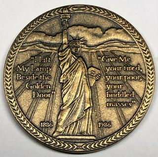 C9926 Statue Of Liberty Bronze Medal,  100th Anniversary 1986