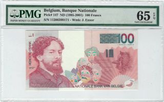 Belgium,  Nd (1995 - 2001) 100 Francs P - 147 Pmg 65 Epq
