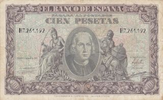 100 Pesetas Fine Banknote From Spain 1940 Pick - 118
