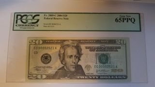 2004 $20 Dollar Note,  Fr 2089 - C Pcgs 65 Ppq Low Sn