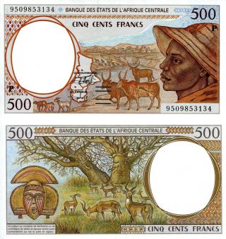 Chad 500 Francs Banknote World Paper Money Unc Currency Pick P601pc 1995 (w.  A.  S)