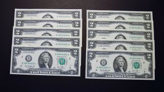 2013 $2 Dollar Bills Consecutive Set Of Ten Notes Us Paper Money Us Coins