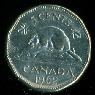 1962 Dd Double Date,  Canada,  5 Cent,  Queen Elizabeth Ii F9