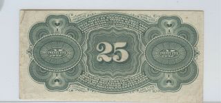 ACT OF 1863 25c FRACTIONAL CURRENCY NOTE 2