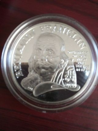 1992 P Proof Ben Franklin Firefighter Silver Medal