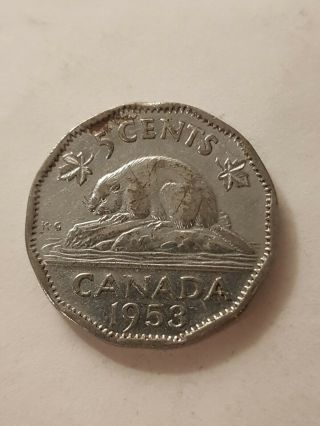 Canada 1953 5 Cents Canadian Nickel Coin
