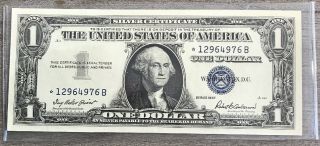 Series 1957 $1 Silver Certificate Star Note Bill Us Paper Money Ae1