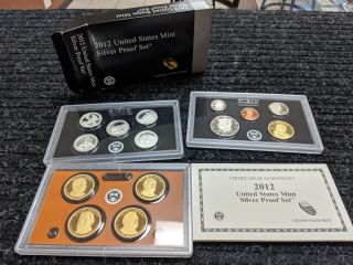 Rare 2012 Us Silver Proof Set Complete W/box And - 152