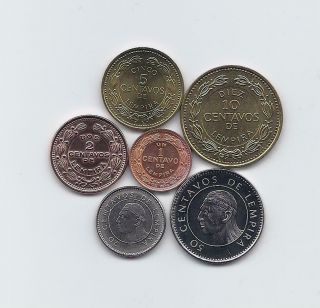 Honduras 6 Coins Set With 1 2 5 10 20 50 Centavos