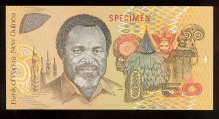 Banknote Papua Guinea 1989 50 Kina Specimen №734 Unc -