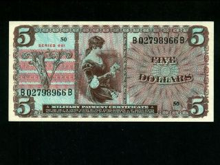 Usa Mpc:p - M69,  5$,  Series 661,  1968 Woman Unc