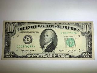 1950 D 10 Dollar Federal Reserve Star Note Philadelphia Uncirculated