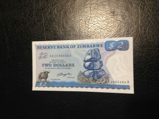 Zimbabwe Banknote 2 Dollar 1980